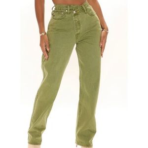 Crossover color straight leg jeans